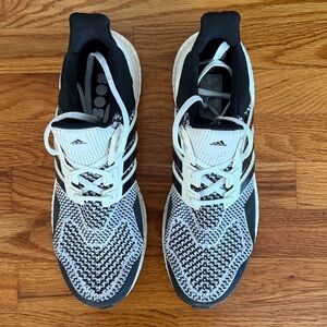 Adidas Ultraboost Black and White Knit Sneakers